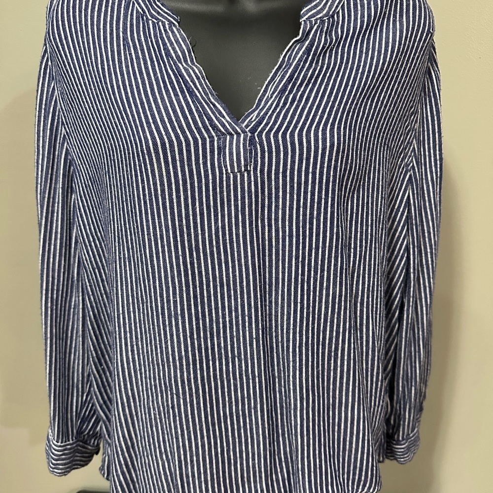Striped Navy and White Women's Top